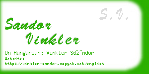 sandor vinkler business card